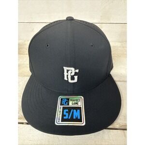 Perfect Game PG Believe In Baseball Black Hat White Embroidered Fitted Size S/M